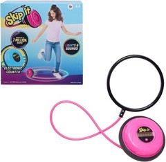 Nostalgic 90s Skip It Toy – Light Up Ball and Digital Counter, Pink, 31-Inch
