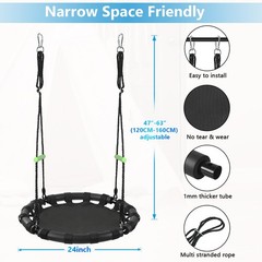 Tree Swing with PP Mat – Durable, Safe, and Easy to Install,Black Outdoor Sau…