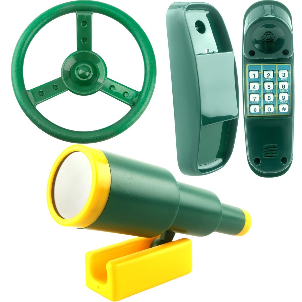 Playground Accessories Swingset Steering Wheel Plastic Telescope Telephone Sw…