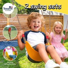 Wooden Swing Sets for Backyard, Kids Outdoor Playground Set with Monkey Bars, Wa