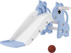 Toddler Slide with Climber Basketball Hoop and Ball Indoor Kids Slide with