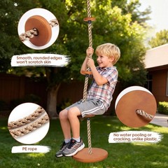 All-Wood Acacia 2-in-1 Swing Set with Adjustable Height – Up to 50 kg Capacity