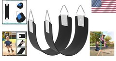 2 Pack Heavy Duty Swing Seat with Metal Triangle Ring, 300 lb, Black