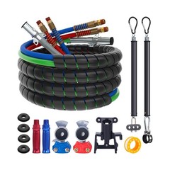 CheeMuii 15FT Semi Truck Air Line Kit with Gladhand Holder and Springs Kit Re…