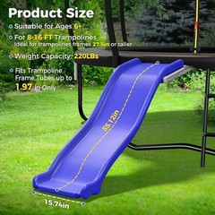 Plastic Trampoline Slide for 8-16FT, Heavy Duty Outdoor Slide for Trampoline,…