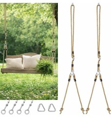 2 Pack Adjustable Porch Swing Hanging Rope Kit 115” Heavy Duty 800 lb Straps