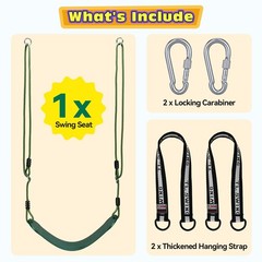 Kids Swing Seat Green Heavy Duty 330LB Rope 79 Inch Adjustable Outdoor Playgroun