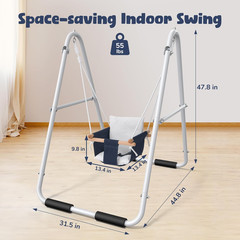 Toddler Swing With Stand Heavy Duty Indoor Outdoor Foldable 55lbs 45x33x48