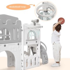 Playground Set – Slide, Climber, Basketball Hoop Tunnel Telesco Toddler 8-in-1