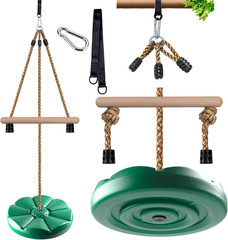 Disc Swing for Kids, Swing Set Accessories,7FT Height Adjustable Gym Monkey Bars