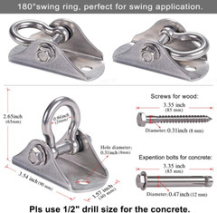 Heavy Duty Stainless Steel Swing Hanger – 1600 LB Capacity