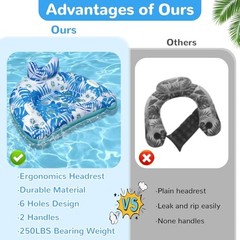 Ornnut XL/L Pool Floats, 3Pack/4Pack Inflatable Pool Floats Adult & P, G, B