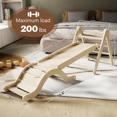 Pikler Triangle Set 7in1 Climbing Toys Indoor Foldable Baby Climbing Toys Woo…