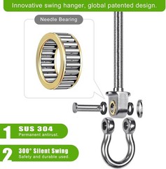 Heavy Duty Bearing Swing Hangers, 2 Pack Stainless Steel Swing Hooks for Wood…