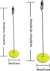 Columpio de árbol redondo para niños, soporta 100 kg (220 lb), amarillo