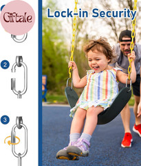 Heavy Duty Swing Seat, 66″ Rust-Resistant Chains with 30″ Ppc-Coated Section, Sw