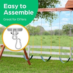 Swing Set Hangers 2 Heavy Duty Brackets with Locking Snap Hooks for Porch, P…