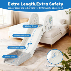 Adjustable Toddler Couch Slide, Adjustable Height Indoor Slide with HDPE Non-Sli