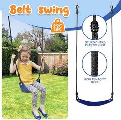 A-Frame Swing Set 500lbs Metal Kids 2in1 Saucer Belt