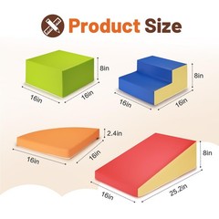 6-Piece Soft PU Leather Toddlers Climbing Toys, Baby Foam Climbing Blocks for To