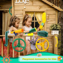 11 Pcs Playground Swing Set Accessories Plastic Pirate Steering Wheel with Sa…