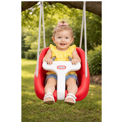 2-in-1 Snug ‘n Secure Swing- Red, Baby and Toddlers Ages 9 Months – 4 Years