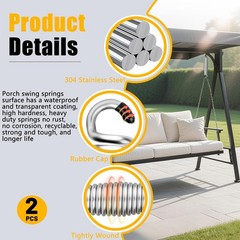 2 Pack Porch Swing Springs, Premium Stainless Steel Heavy Duty Springs, 1300 …
