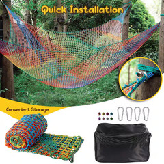Rainbow Polyester Kids Climbing Cargo Net 9.8 X 9.8 Ft. Double Layer 1-Pack Outd