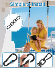 Swing Swivel, Heavy Duty 304-Stainless Steel Swivel Ring, Double Ended Eye Hook