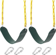 2-Pack Heavy Duty Plastic Swing Seats with Chains for Kids Up to 250lbs