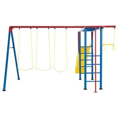 Lifetime 91022 Monkey Bar Adventure Swing Set Red Yellow Blue Outdoor Playground