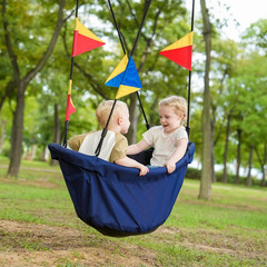 Large Platform 53” RPET Boat-Shaped Swing, Canoe Tree Swing for Kids, Eco-Frien