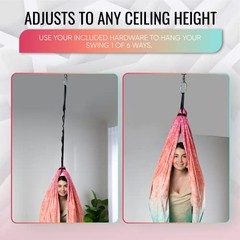 Indoor Sensory Swing for Kids or Outdoor – Fuzz Red Orange and Blue Design