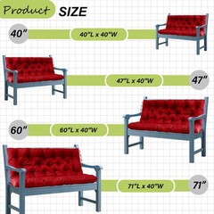 Waterproof Porch Swing Cushion Replacement, Thick 4″ 2-3 Seat Outdoor Swing Seat