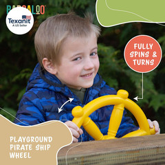 Kids Playground Pirate Ship Steering Wheel – Yellow Jungle Gym Toy for Swing Set