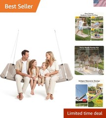 60-Inch Skycurve Platform Tree Swing — Strong 700lb Capacity for Family Fun