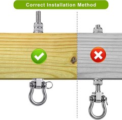 Heavy Duty Stainless Steel Swing Hangers with Bearings – Set of 6
