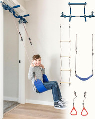 Indoor Doorway Gym Set – Sensory Swing & Grip Rings – Adjustable Door Frame Pull
