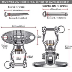 Silent Bearing Swivel Swing Hanger Stainless Steel Swing Hook Ceiling Mount S…