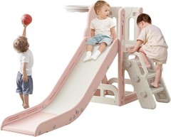 Toddler Slide,Kids Climber Slide with Storage Space and Non-Slip Steps,Indoor…