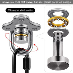 SELEWARE Heavy Duty Swing Hanger Bearing Swivel Hook, 360 Swivel with Carabiner,
