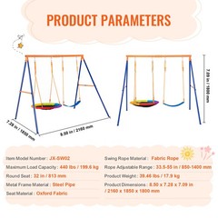 Uimoso Swing Sets for Backyard 1 Saucer 1 Belt Swing Seat A-Frame Metal Stand