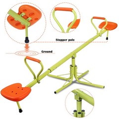 Teeter Totter Sit and Spin Seesaw Heavy-Duty 360° Rotating Kids Outdoor Toys
