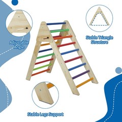 Wooden Foldable Climbing Triangle Ladder Montessori Play Gym for Toddlers Kids