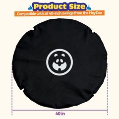 Weatherproof 40″ Outdoor Round Tree Saucer Swing Cover Protector, Black