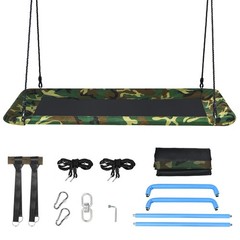 Goplus Outdoor 700lb Giant 60″ Platform Tree Swing w/ 2 Hanging Strap Camo
