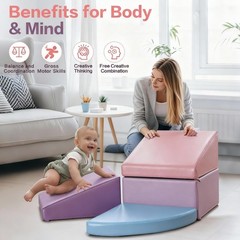 Climbing Foam Blocks for Toddlers: PU Leather Foam Blocks for Kids Active Play –