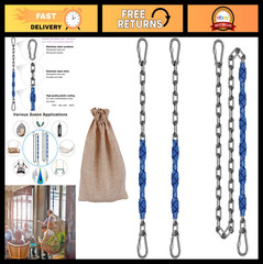 Heavy Duty Stainless Steel Swing Chains 84″ with 4 Quick Connect Buckles, 1000 l