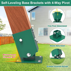 Heavy Duty Swing Set Brackets Including 2 A-Frame Swing Brackets, 4 Swing Leveli