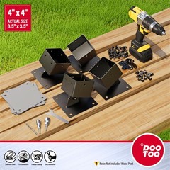 Swing Set Anchor Kit – 4-Pack Stainless Steel Bracket for 4″x4″ Legs